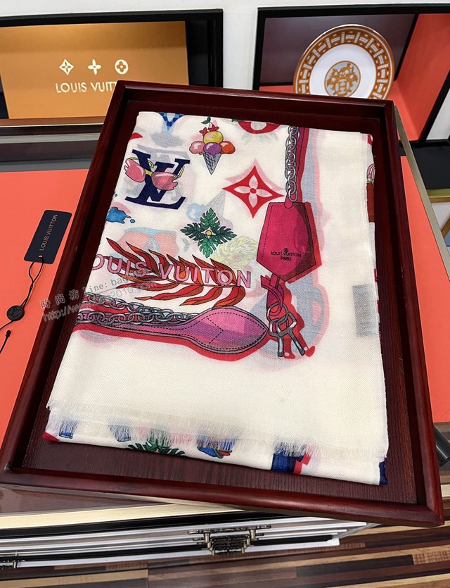 Louis Vuitton圍巾 路易威登女士保暖圍巾披肩 LV高品質2021最新款戒指絨長巾  mmj1539